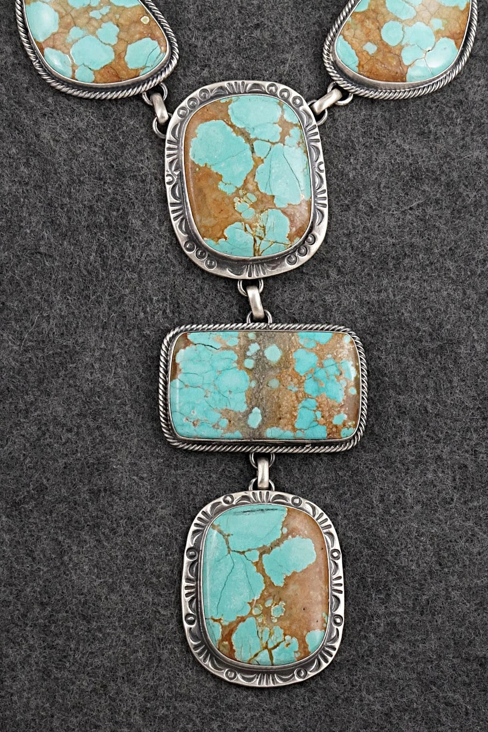 Turquoise & Sterling Silver Necklace and Earrings Set - Paul Livingston