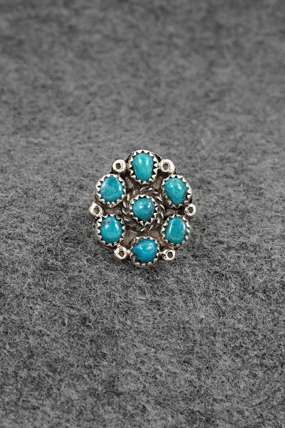 Turquoise & Sterling Silver Ring - Priscilla Reeder - Size 7.5