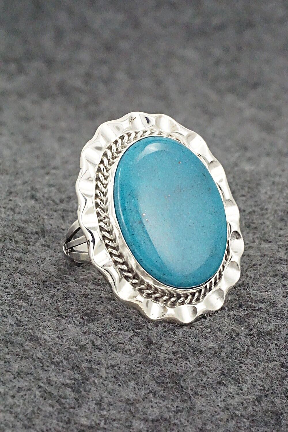 Turquoise & Sterling Silver Ring - Samuel Yellowhair - Size 6.75