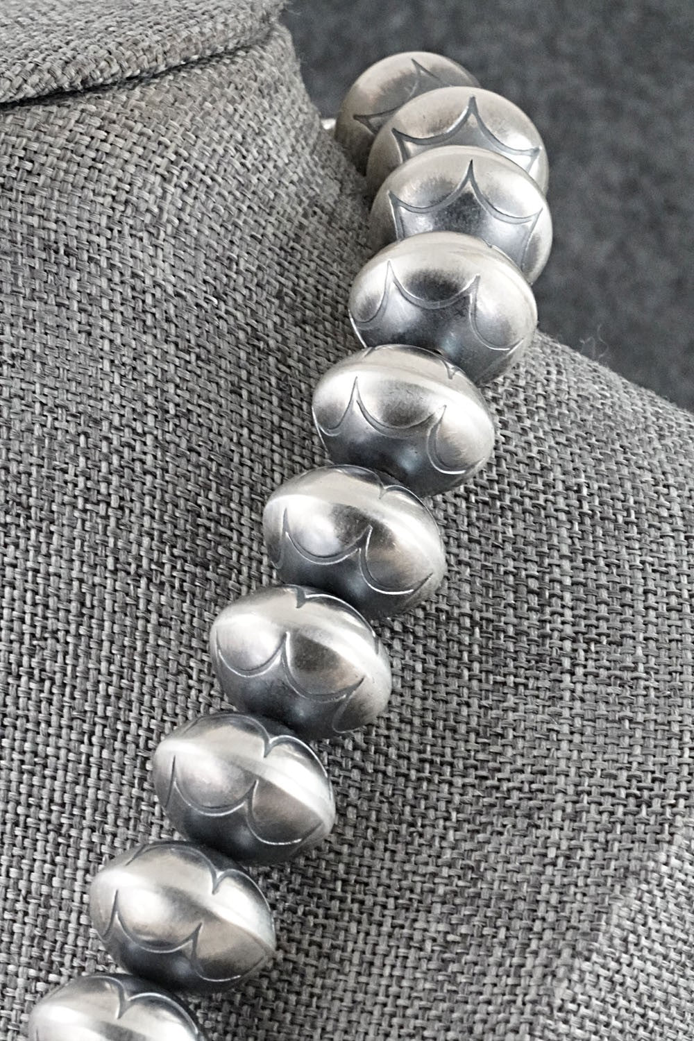 Sterling Silver Navajo Pearl Necklace 20" - Dorinda Mariano