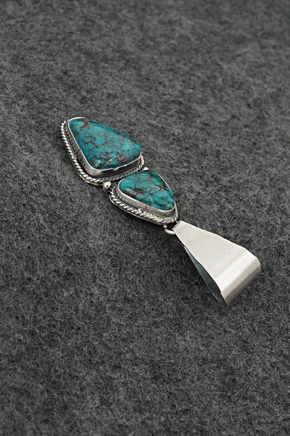 Turquoise & Sterling Silver Pendant - Eugene Gruber