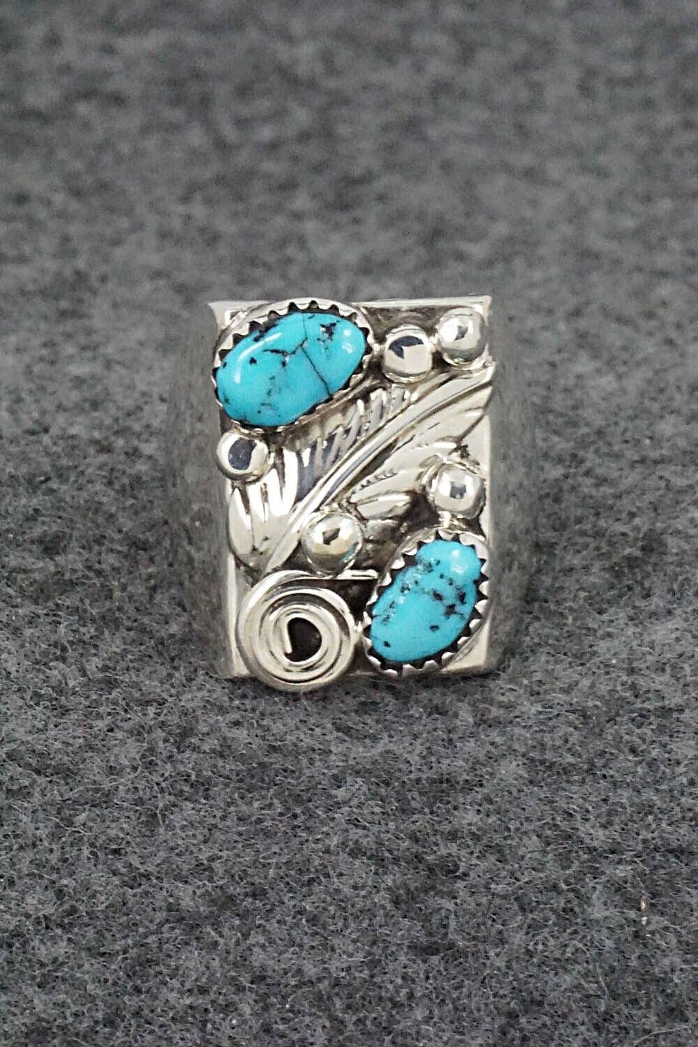 Turquoise & Sterling Silver Ring - Wilbur Myers - Size 9