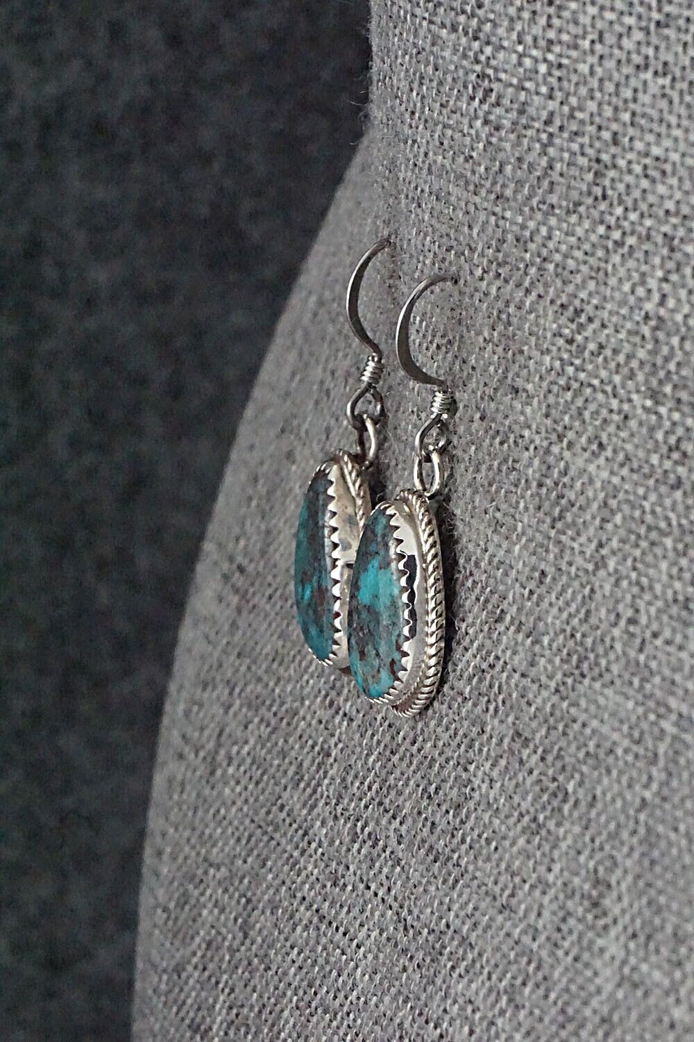 Turquoise & Sterling Silver Earrings - Ernest Hawthorne