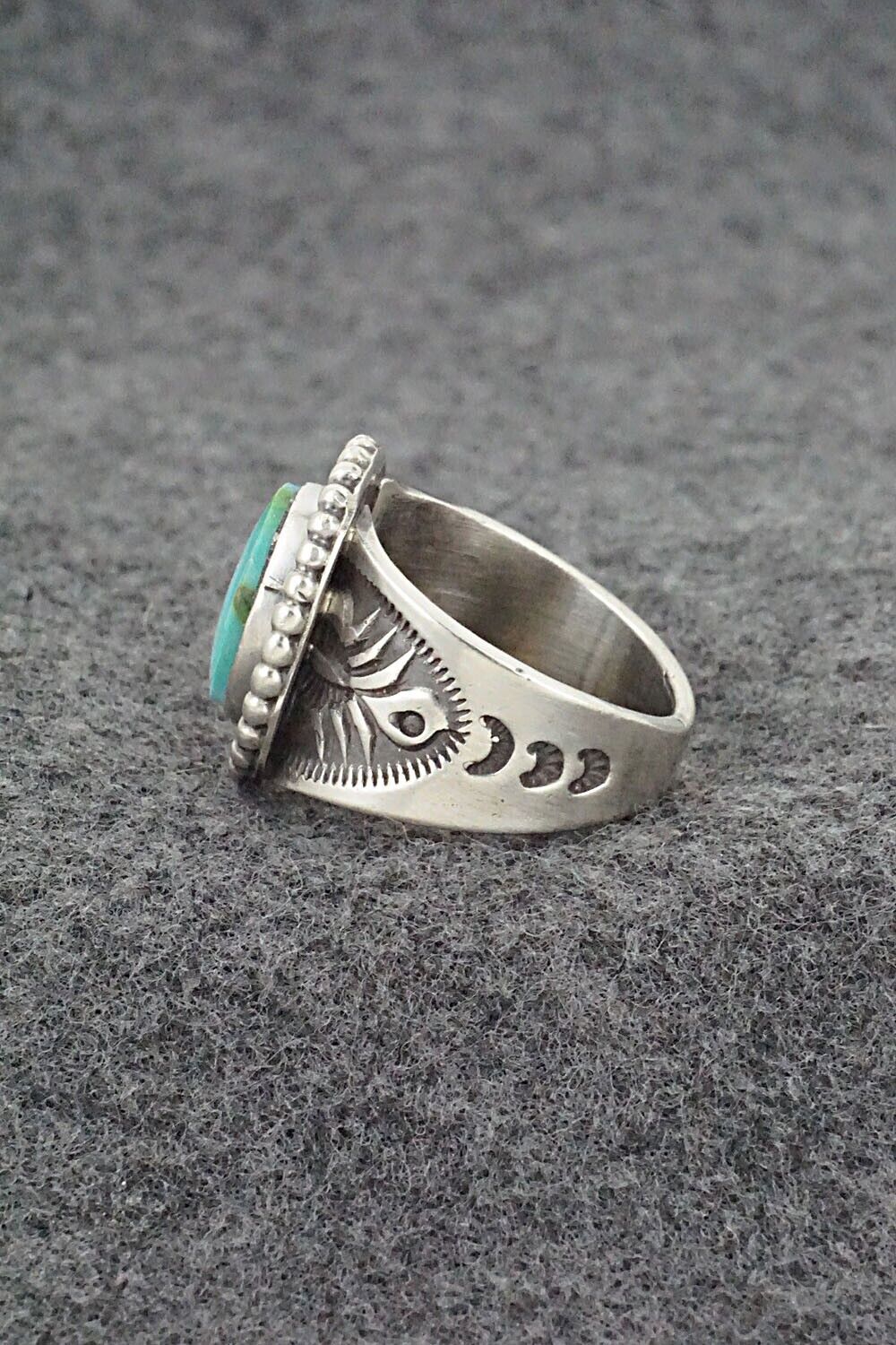 Turquoise & Sterling Silver Ring - Samuel Yellowhair - Size 8.5