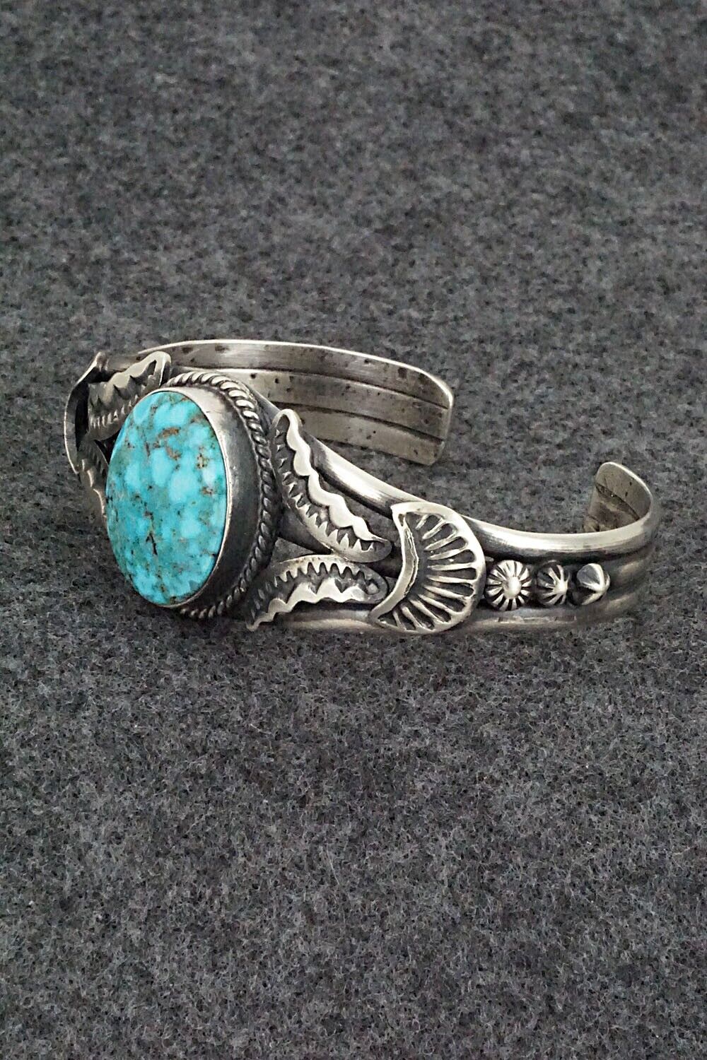 Turquoise & Sterling Silver Bracelet - Gilbert Tom