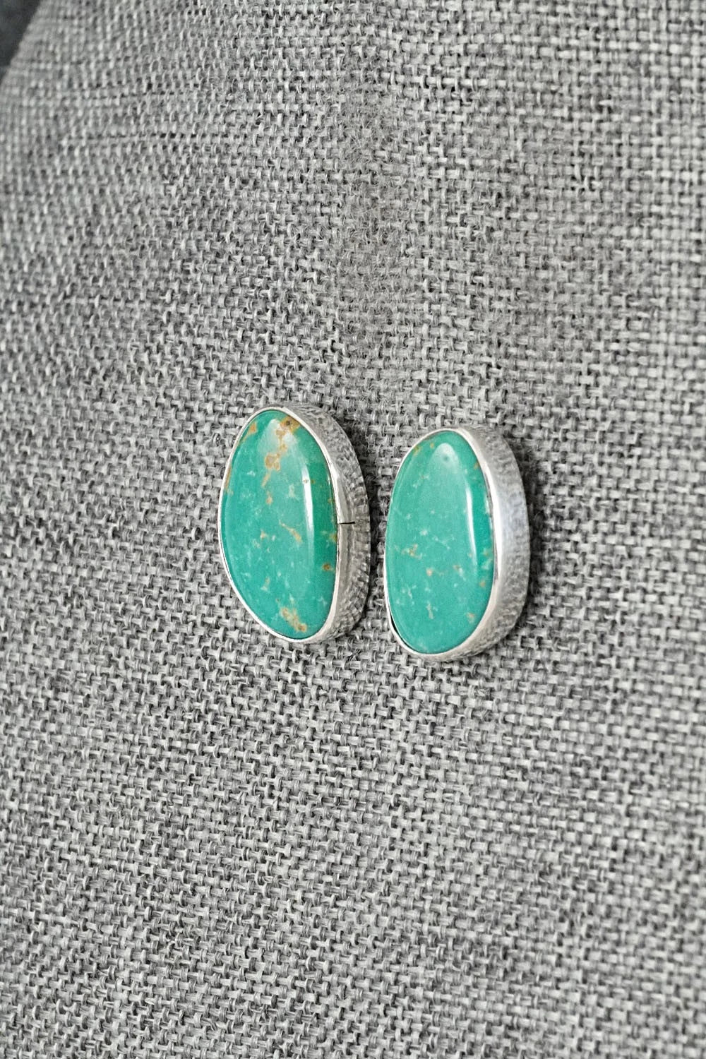 Turquoise & Sterling Silver Earrings - Eugene Gruber