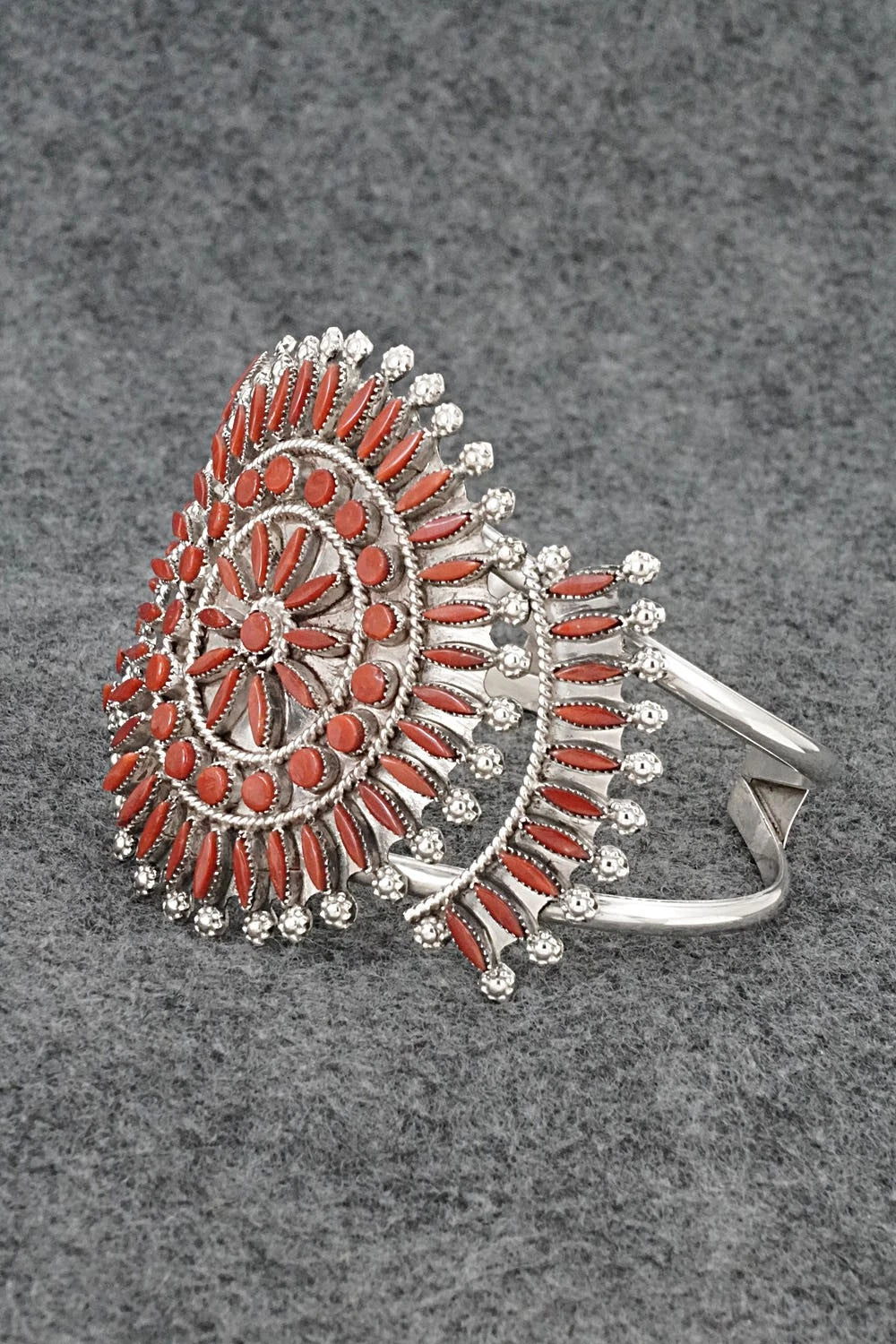 Coral & Sterling Silver Bracelet - Merlinda Chavez