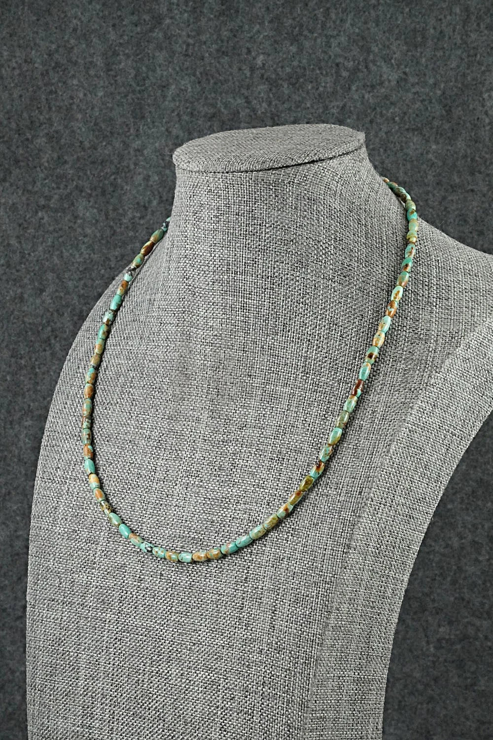 Turquoise & Sterling Silver Necklace 17" - Doreen Jake