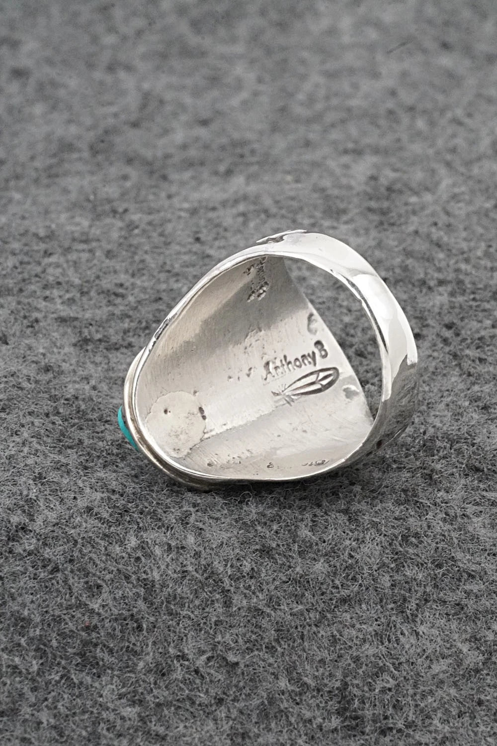 Turquoise & Sterling Silver Ring - Anthony Brown - Size 10.5