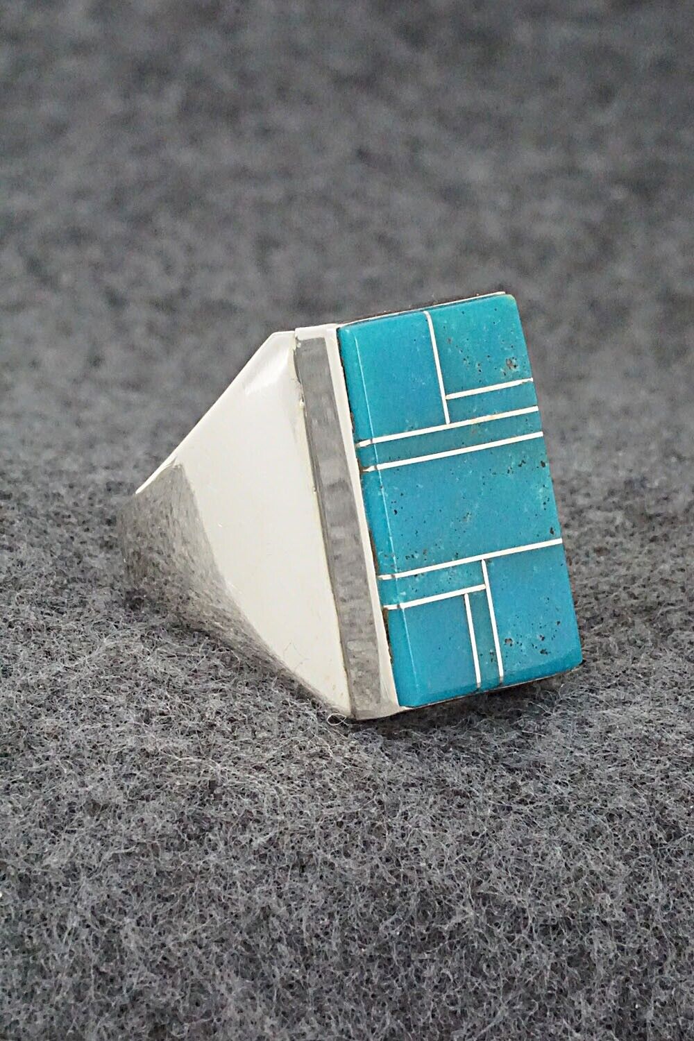 Turquoise & Sterling Silver Ring - Wilbert Gray - Size 10.5