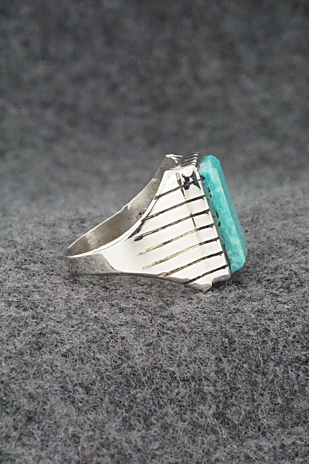 Turquoise & Sterling Silver Ring - Trevor Jack - Size 8.75
