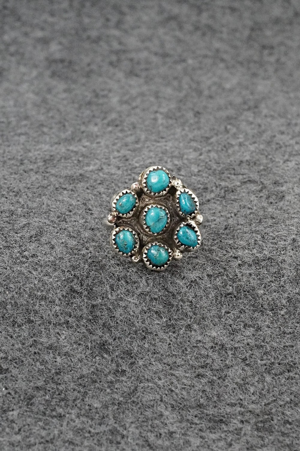 Turquoise & Sterling Silver Ring - Priscilla Reeder - Size 8