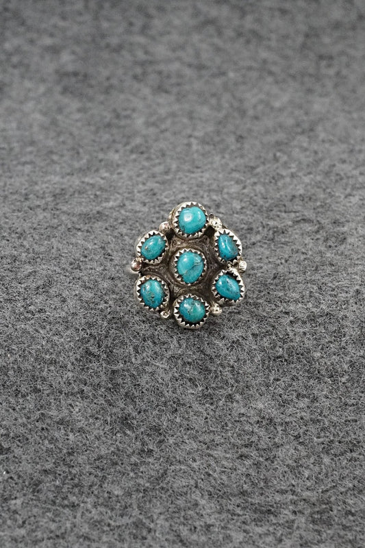 Turquoise & Sterling Silver Ring - Priscilla Reeder - Size 8