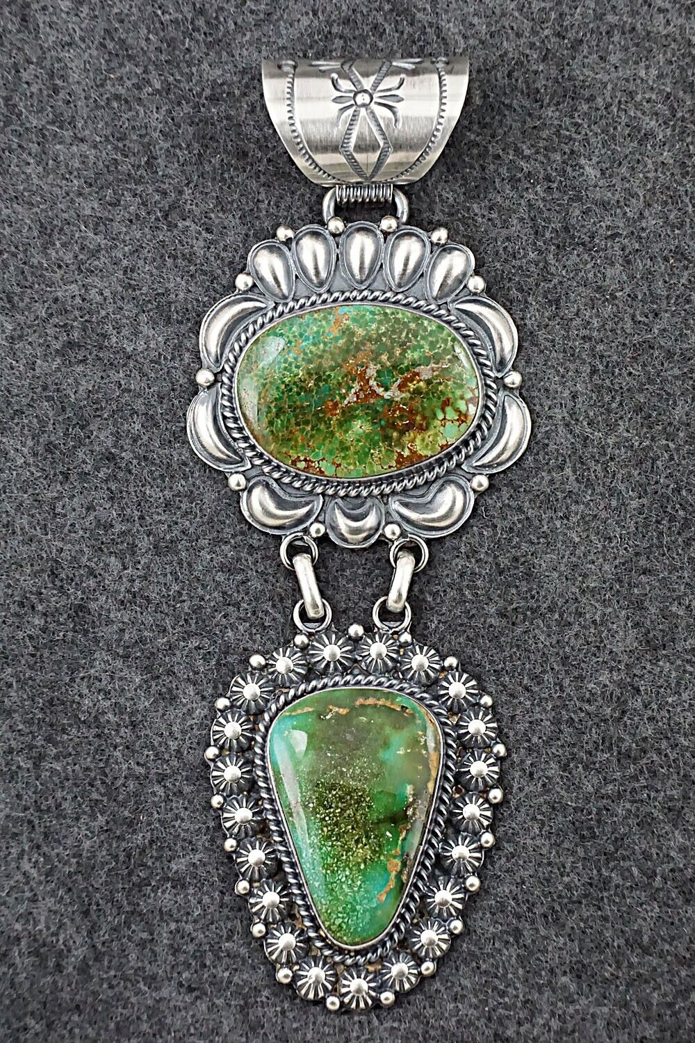 Turquoise & Sterling Silver Pendant - Raymond Delgarito