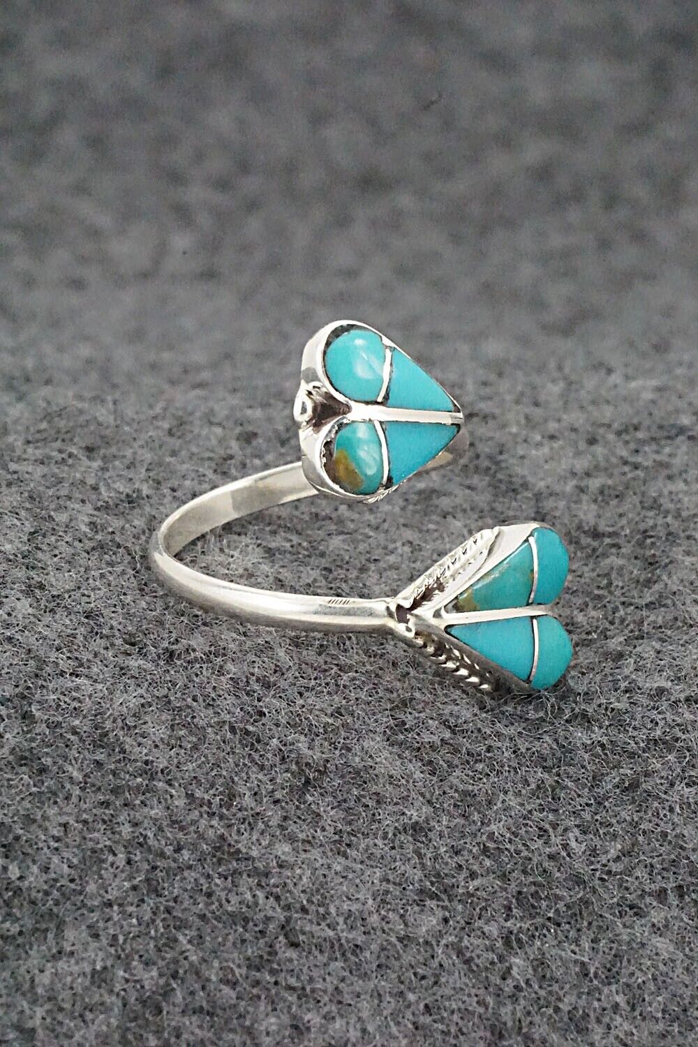 Turquoise & Sterling Silver Ring - Velda Nastacio - Size 7.25 Adj.