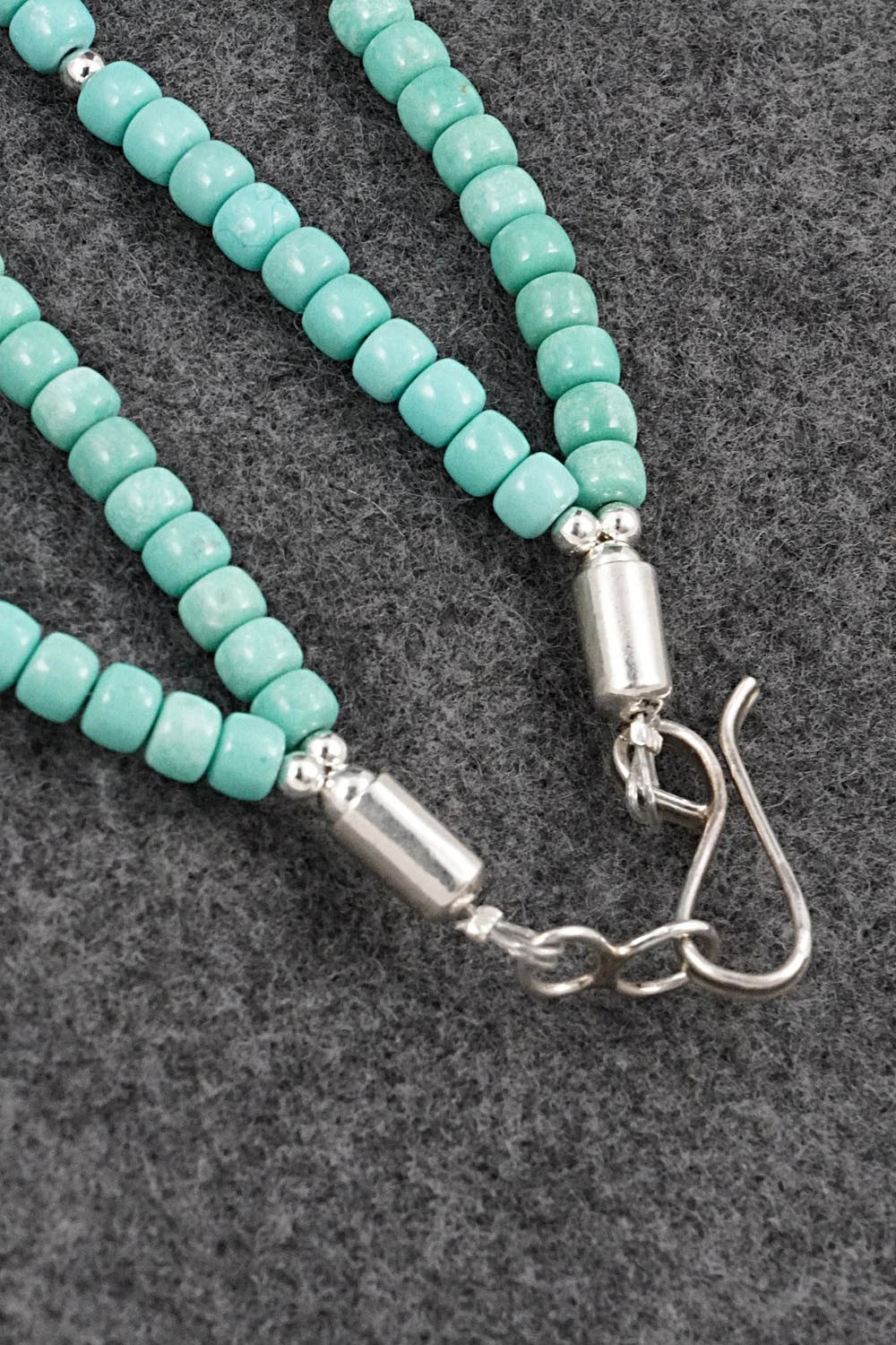 Turquoise & Sterling Silver Necklace 20" - Erika Brown