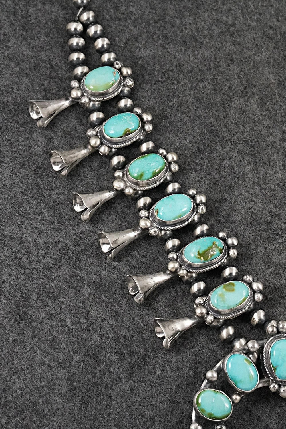 Turquoise & Sterling Silver Squash Blossom Set - Darrin Livingston