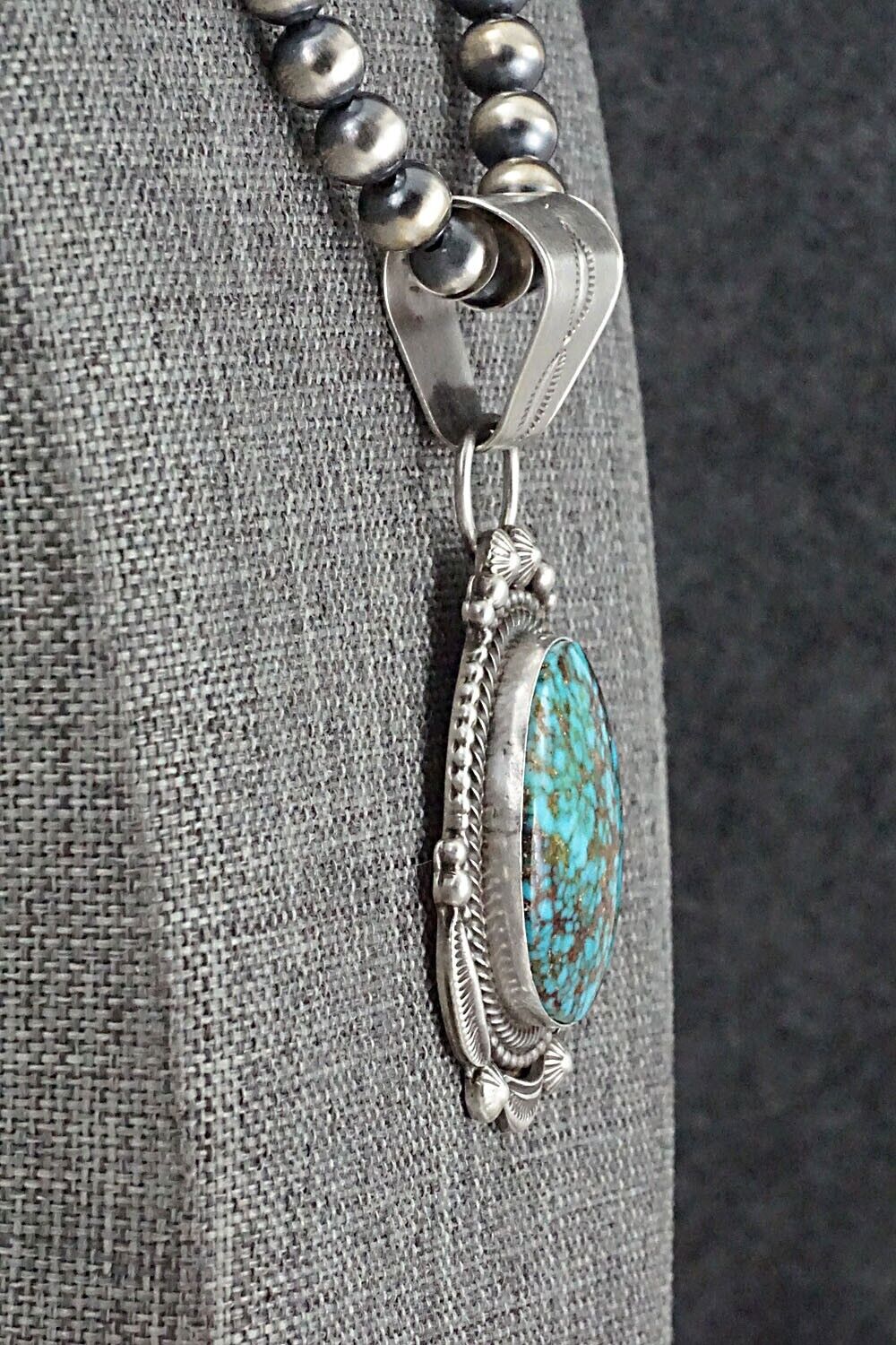 Turquoise & Sterling Silver Necklace - Tom Lewis