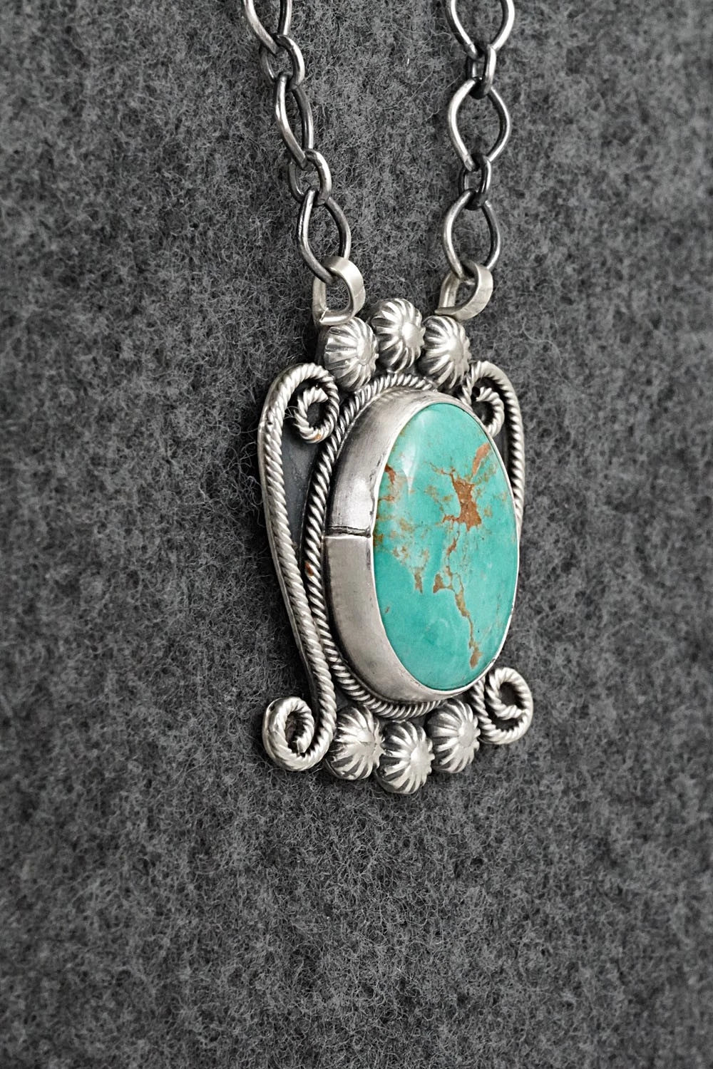 Turquoise & Sterling Silver Necklace - Cordell Platero