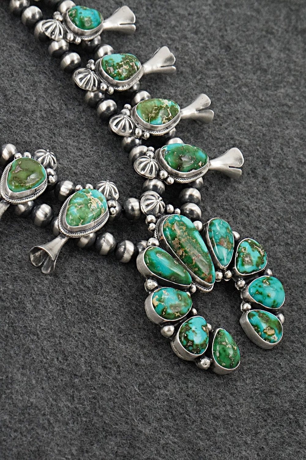 Turquoise & Sterling Silver Squash Blossom Set - Darrin Livingston