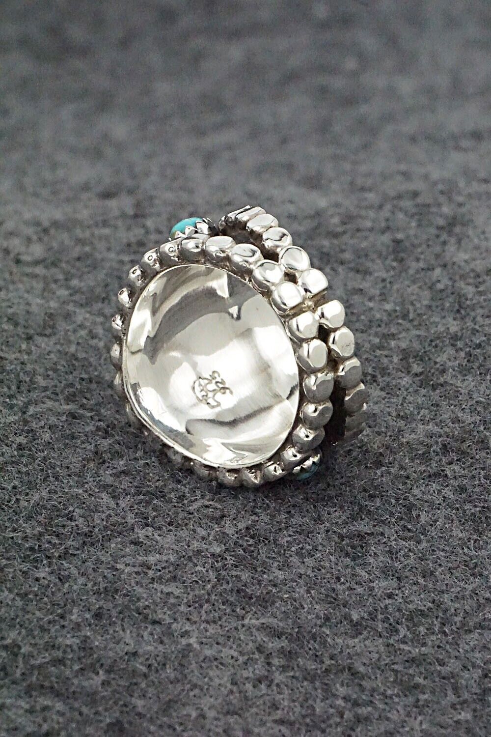 Turquoise & Sterling Silver Ring - Thomas Yazzie - Size 7.5