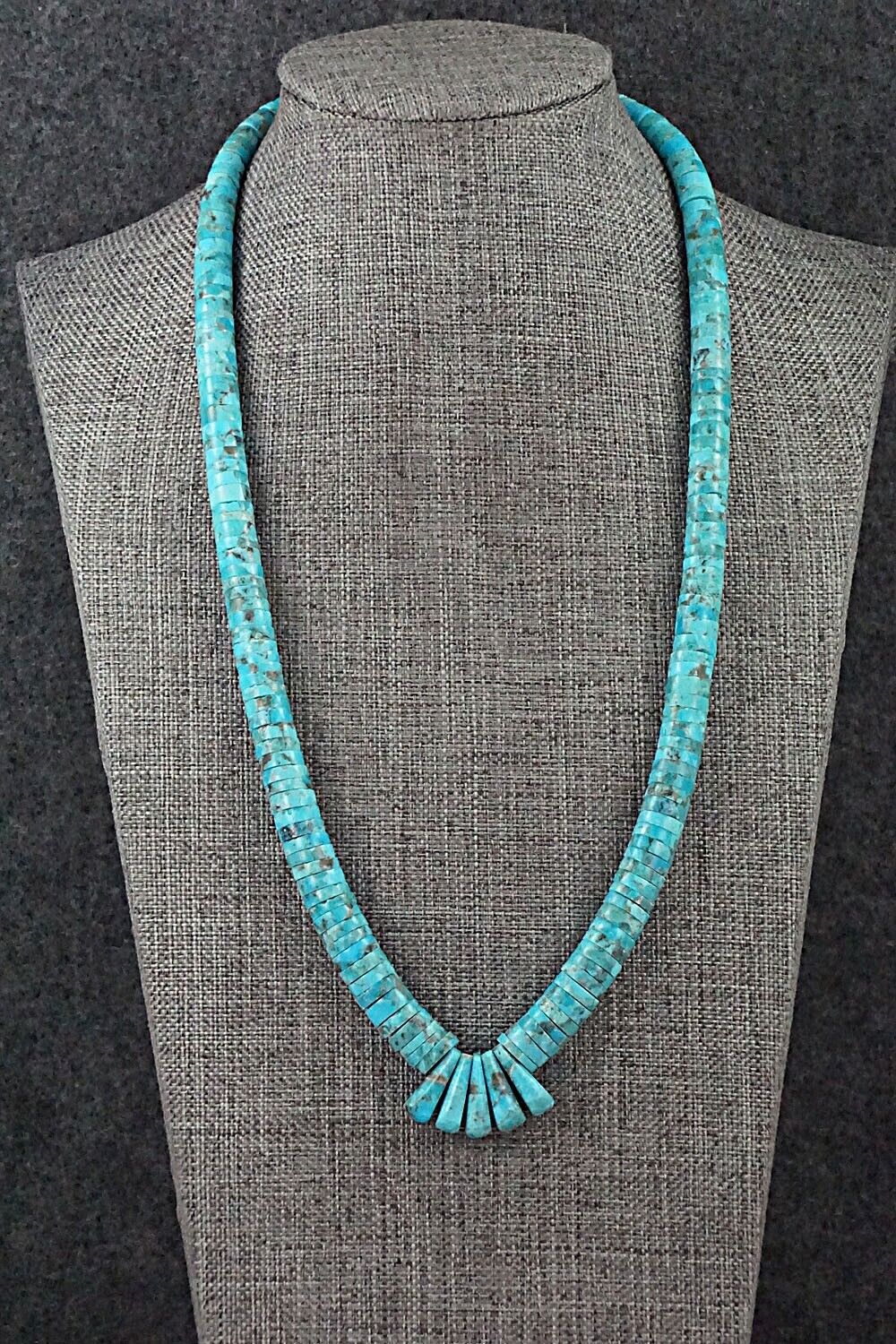 Turquoise & Sterling Silver Necklace - Lupe Lovato