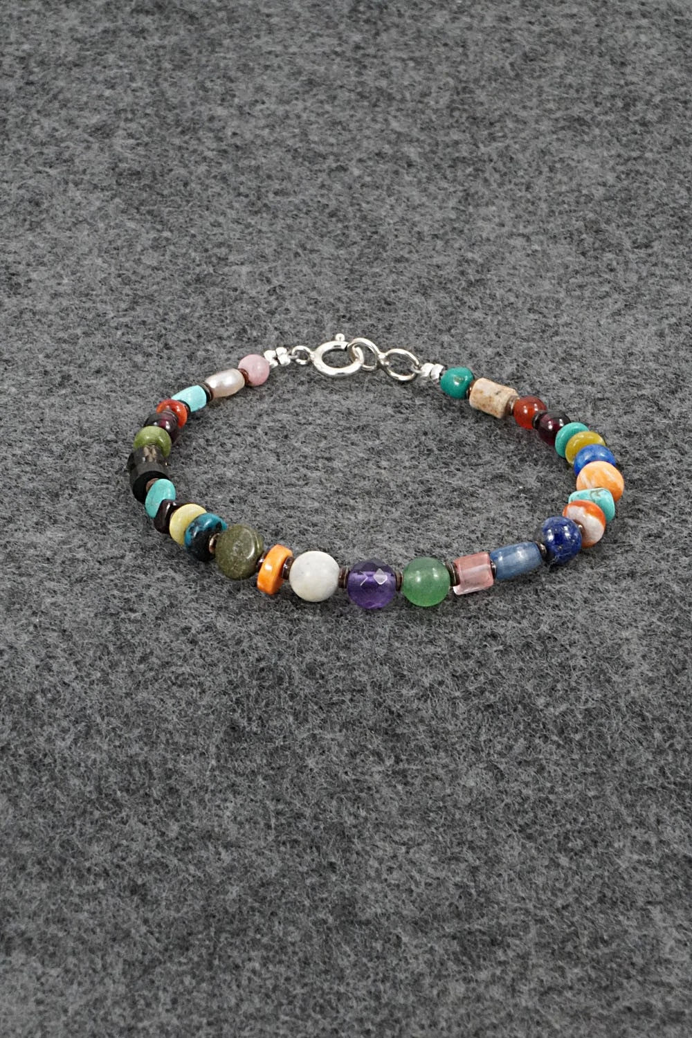 Multi-Stone & Sterling Silver Bracelet - Helen Tsosie