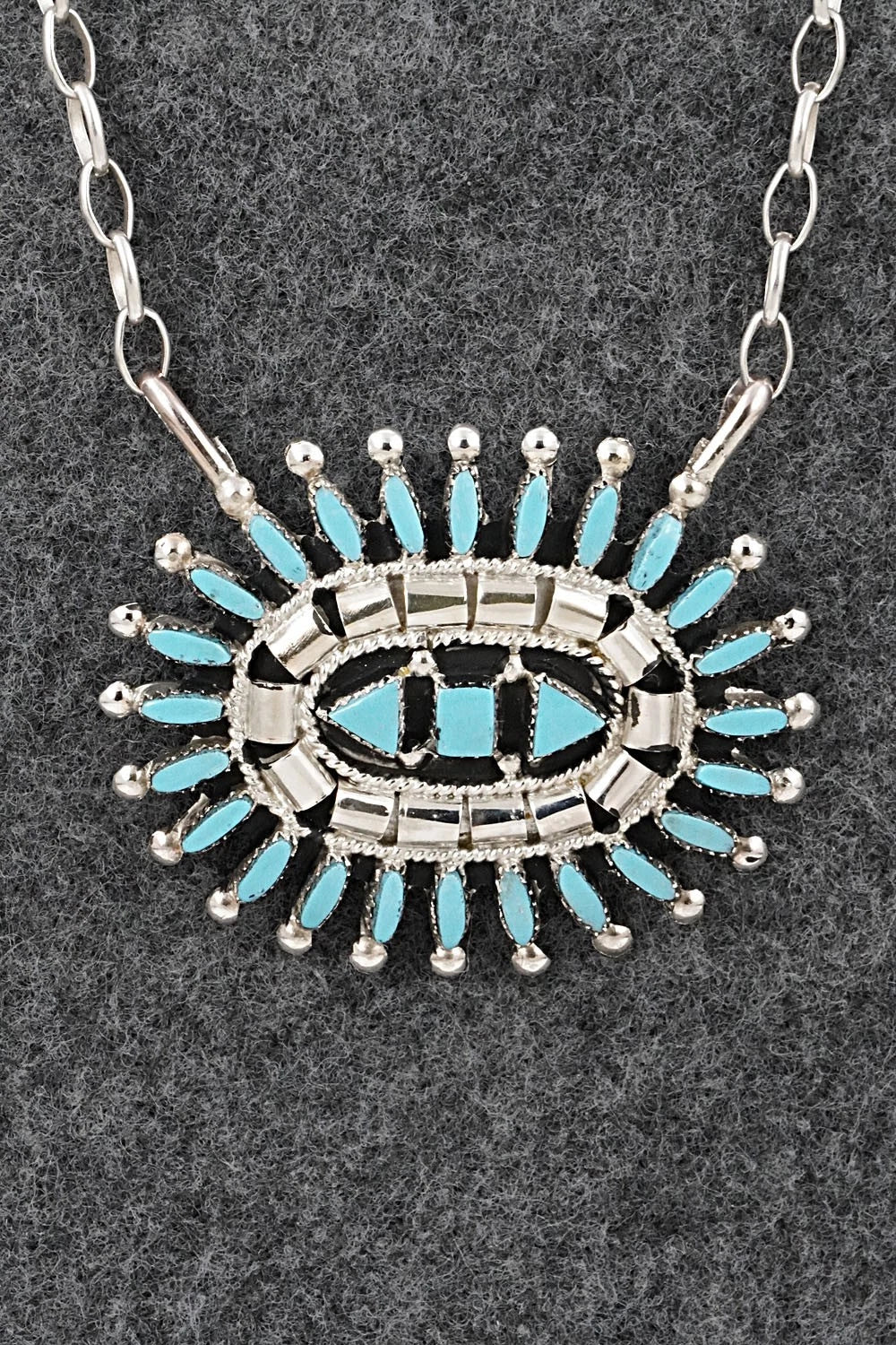 Turquoise & Sterling Silver Necklace - Evonne Hustito