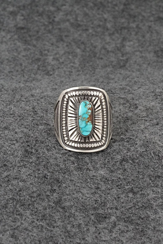 Turquoise & Sterling Silver Ring - Calvin Martinez - Size 8