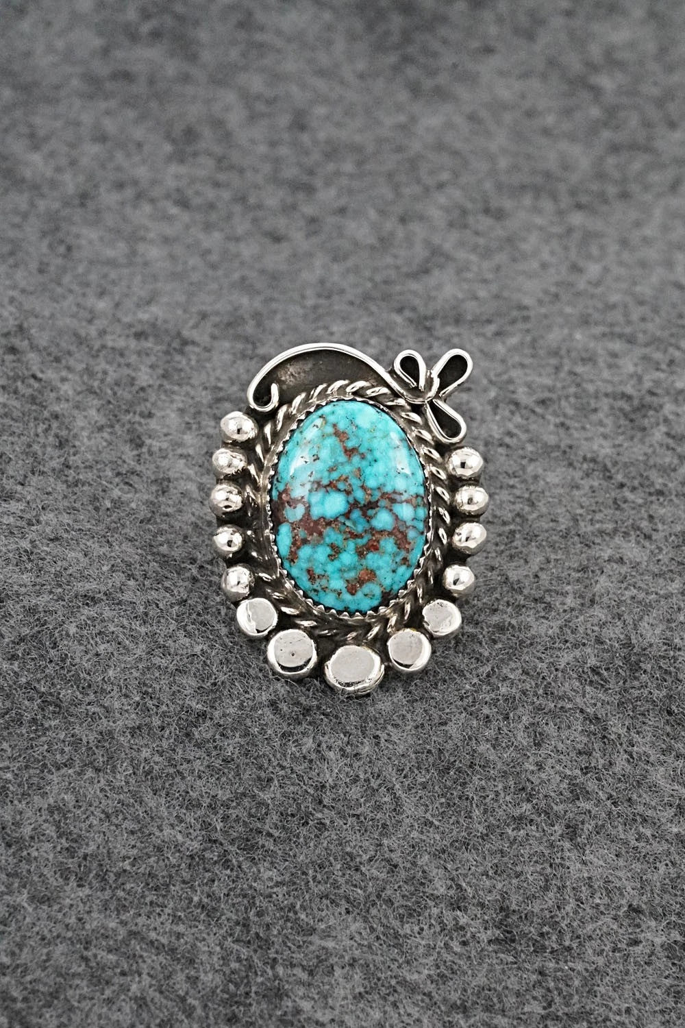 Turquoise & Sterling Silver Ring - Phil Nez - Size 7 Adj.