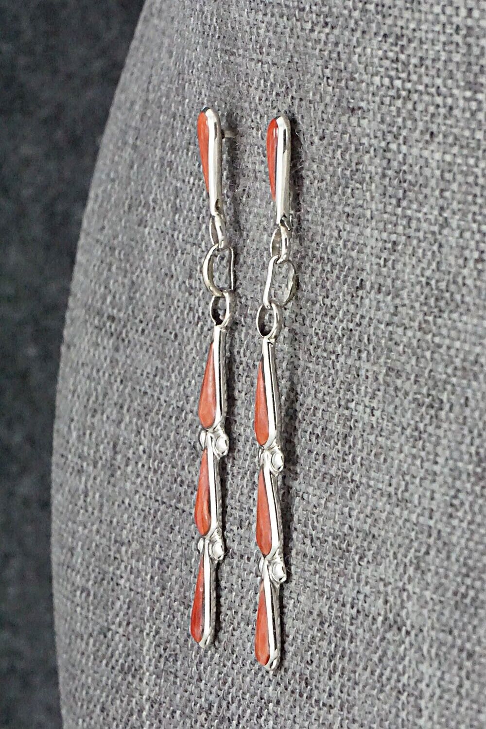 Spiny Oyster & Sterling Silver Earrings - Angela Gasper