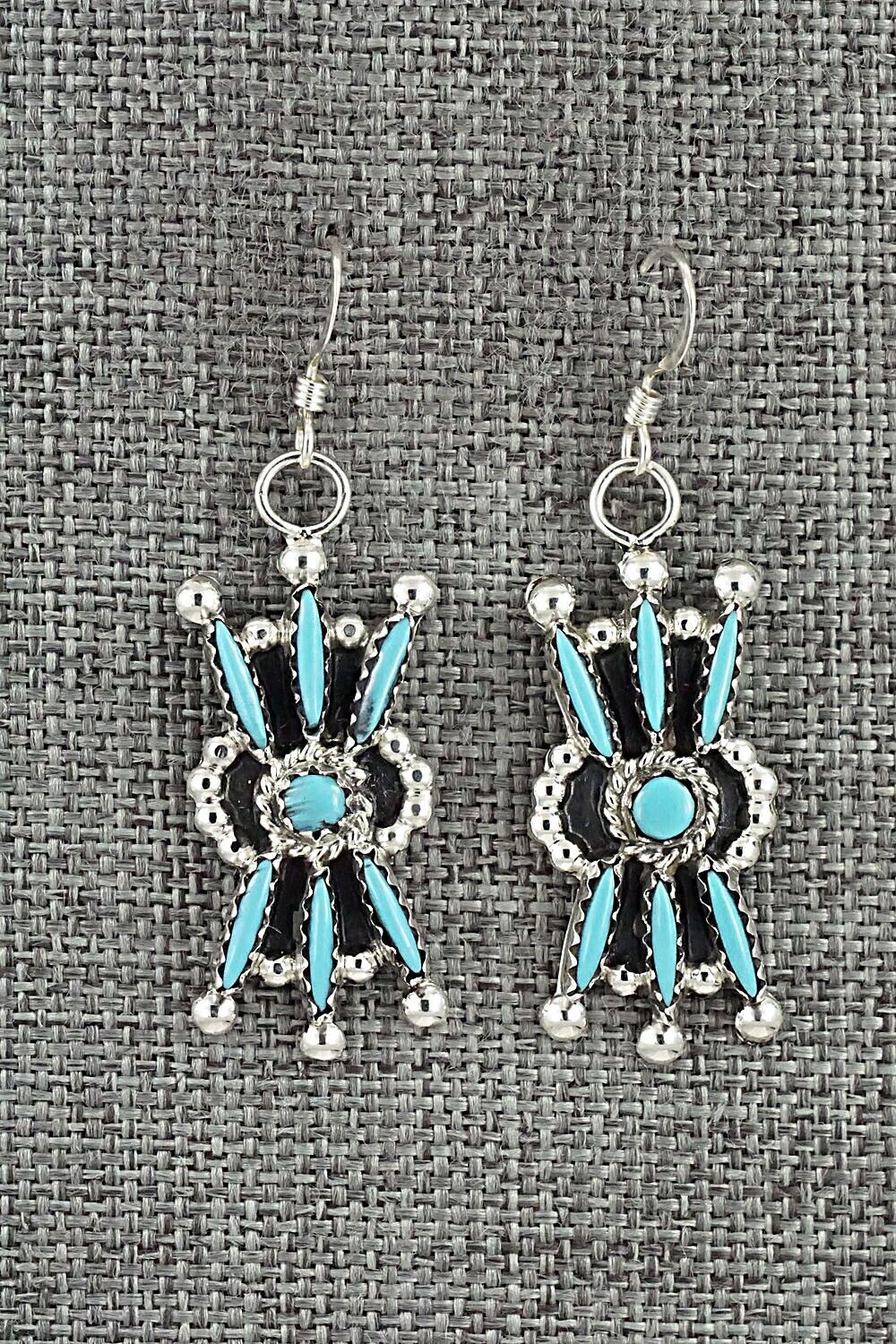 Turquoise & Sterling Silver Squash Blossom Set - Jack Etsate