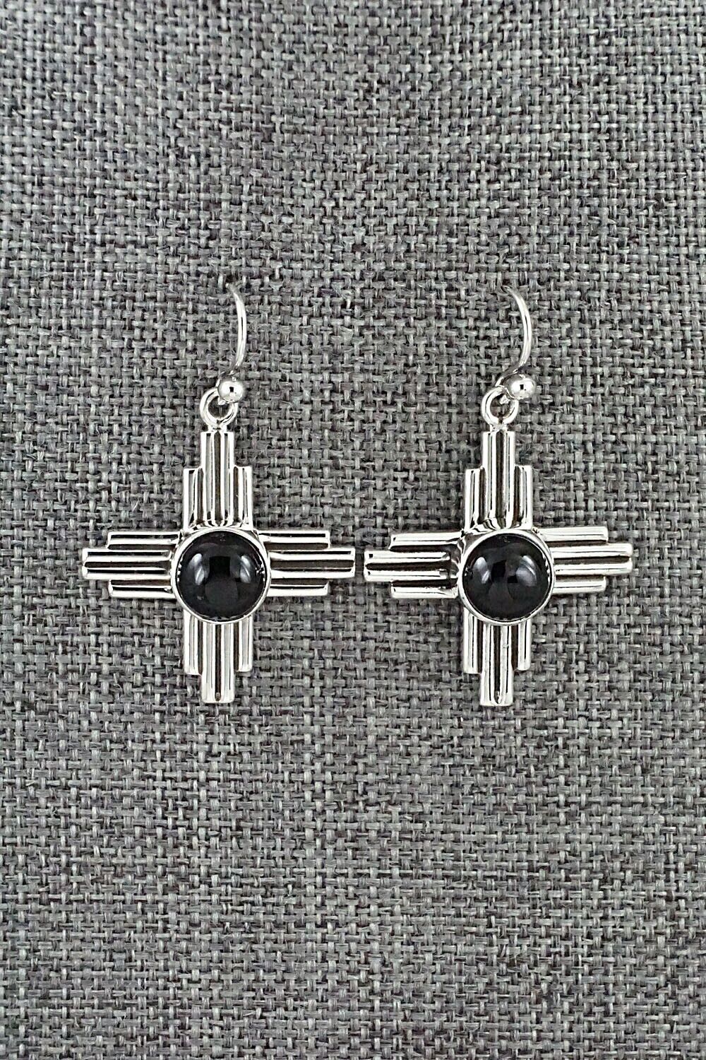 Onyx & Sterling Silver Earrings - Raymond Coriz