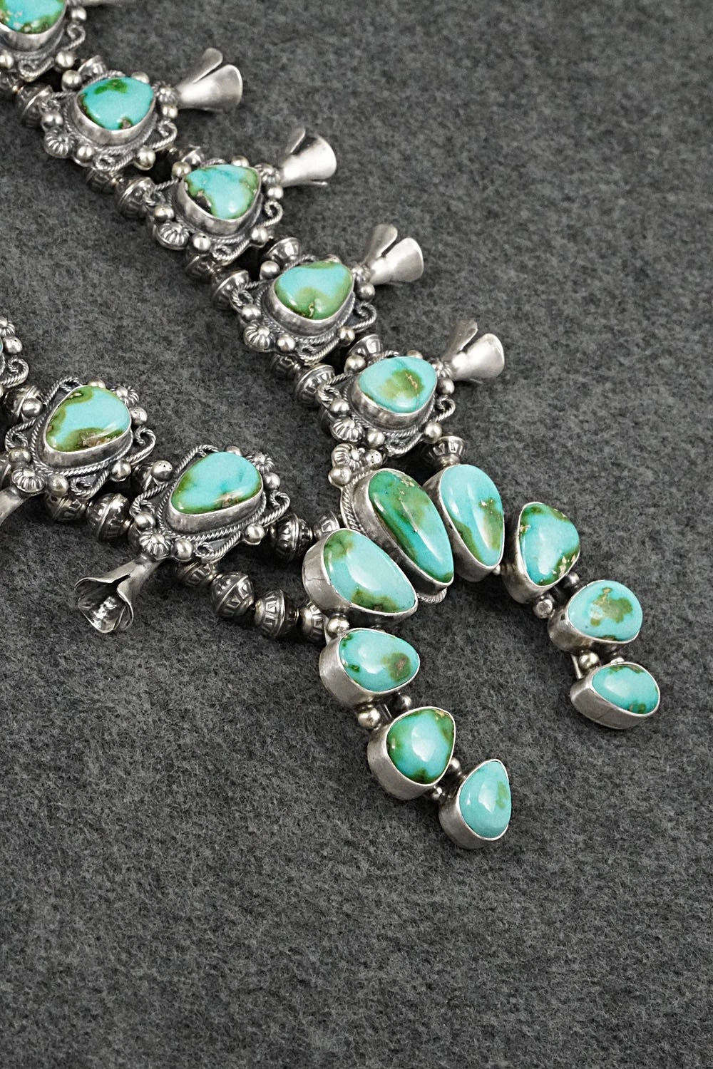 Turquoise & Sterling Silver Squash Blossom Set - Kathleen Livingston