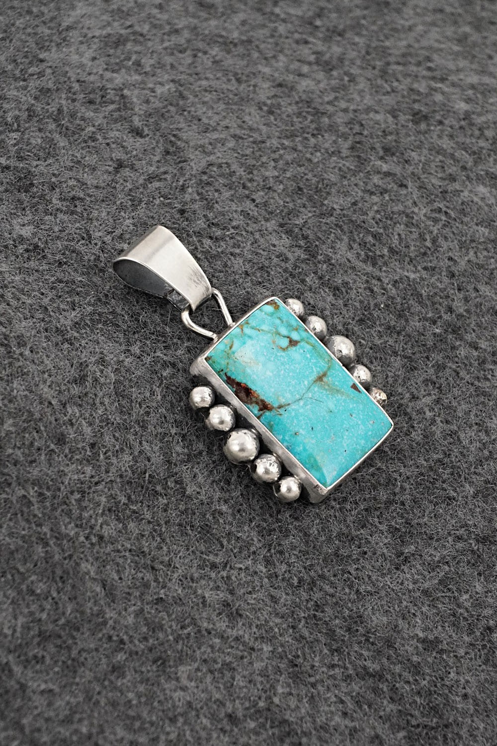 Turquoise & Sterling Silver Pendant - Eugene Gruber