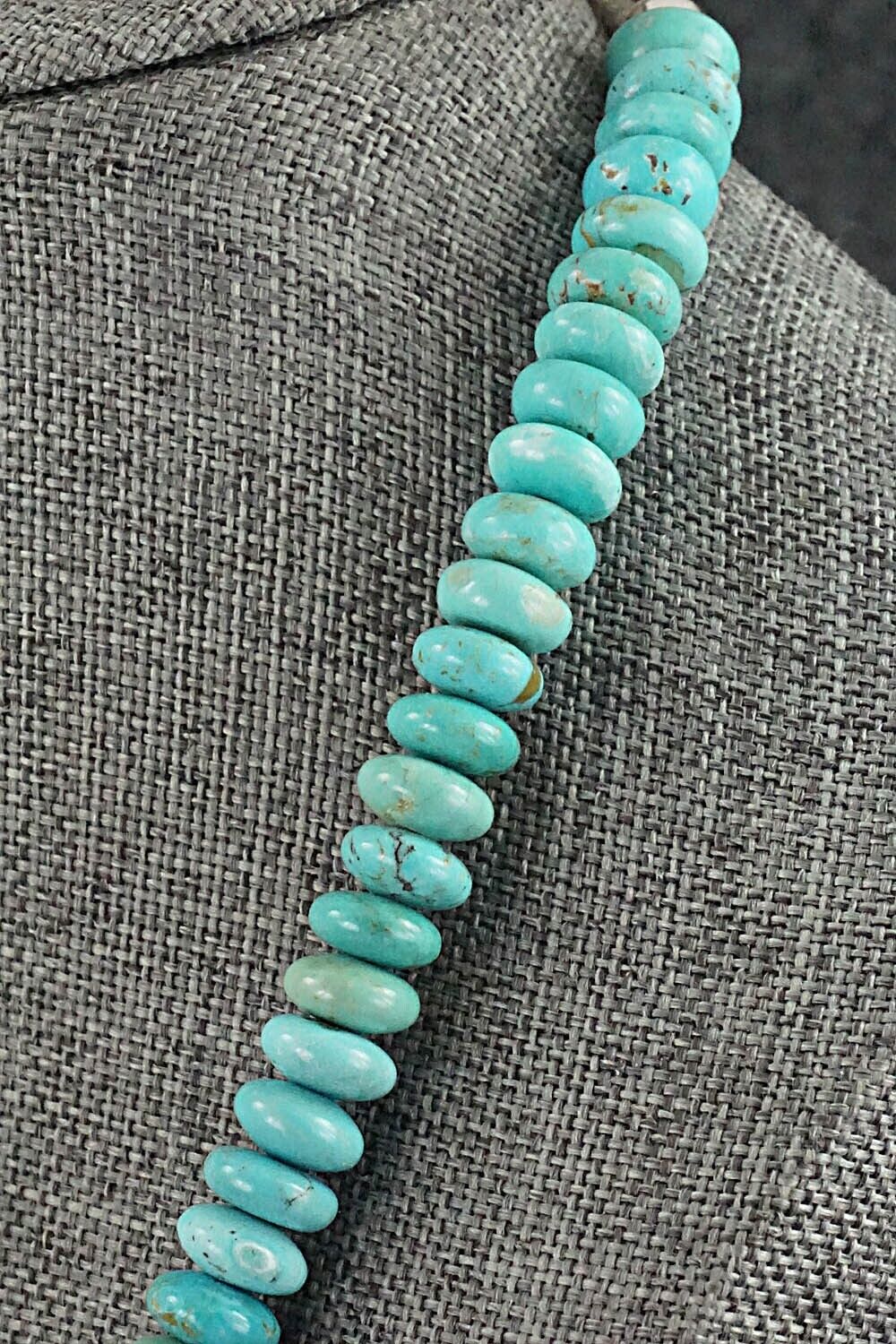 Turquoise & Sterling Silver Necklace 19" - Doreen Jake