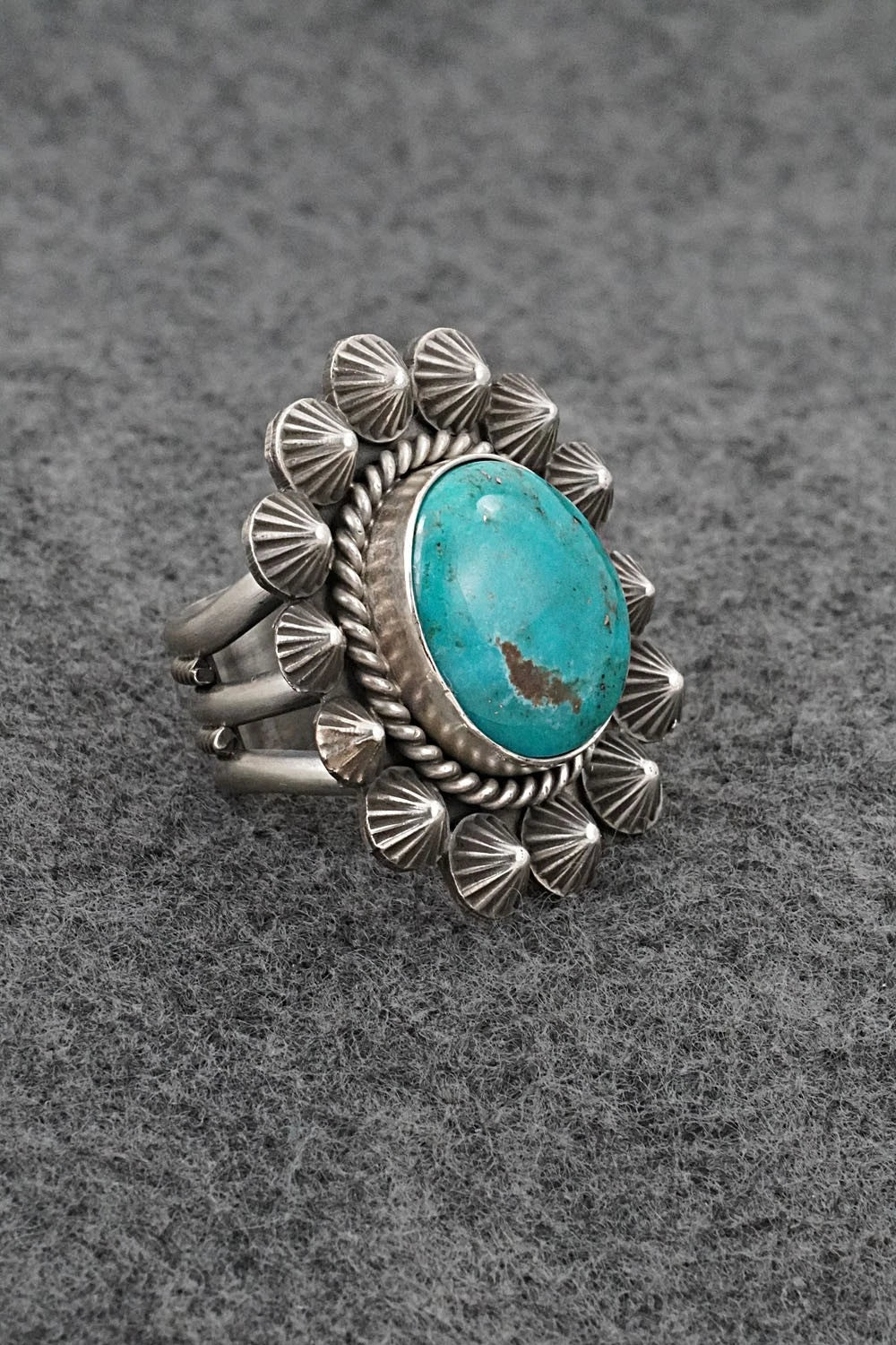 Turquoise & Sterling Silver Ring - Michael Calladitto - Size 8.5