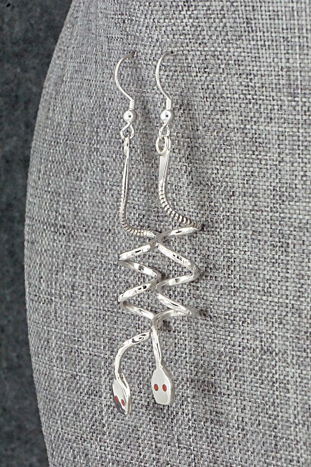 Coral & Sterling Silver Earrings - Joy Calavaza