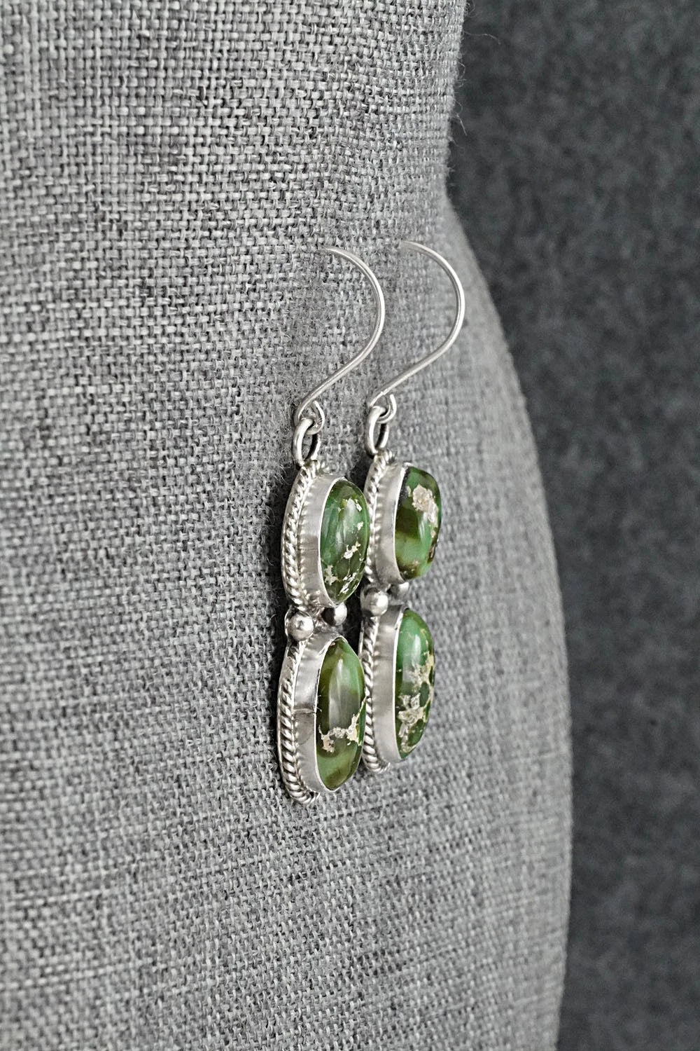 Turquoise & Sterling Silver Earrings - Eugene Gruber