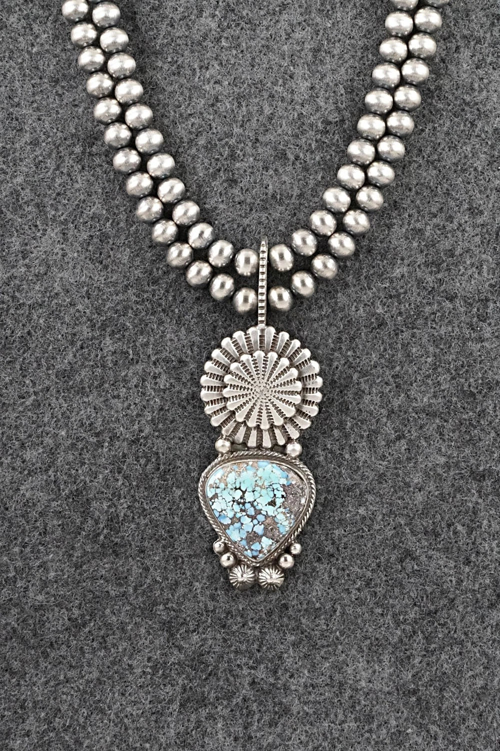 Turquoise & Sterling Silver Necklace - Tom Lewis