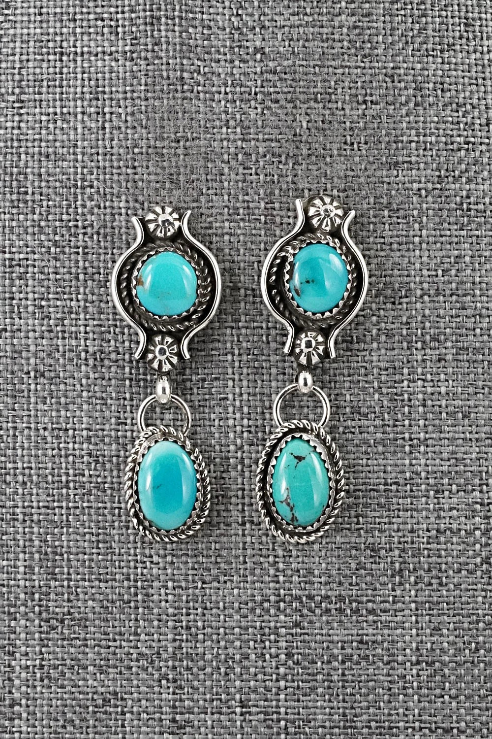 Turquoise & Sterling Silver Necklace and Earrings Set - Phil Nez