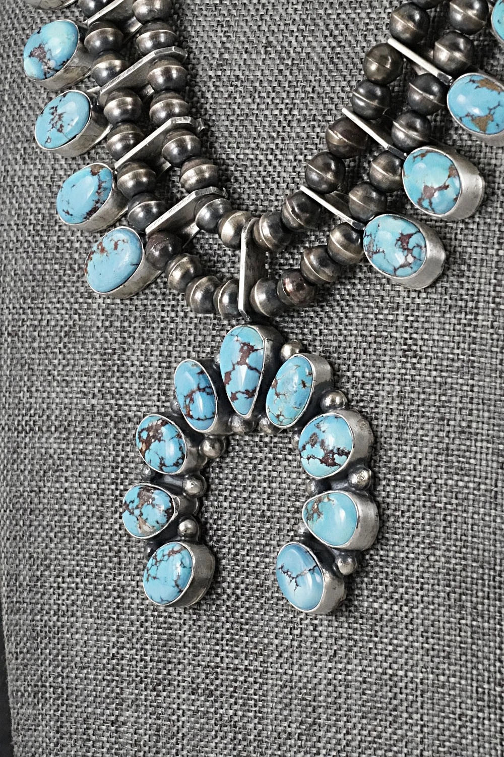 Turquoise & Sterling Silver Squash Blossom Set - Darrin Livingston