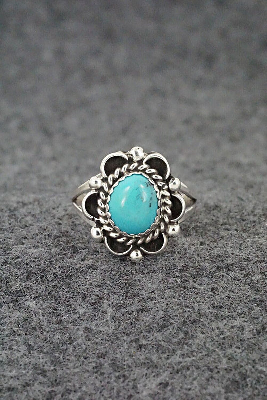 Turquoise & Sterling Silver Ring - Freda Martinez - Size 7