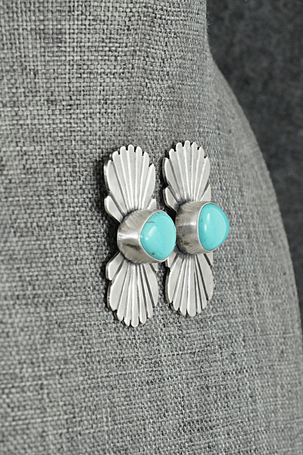 Turquoise & Sterling Silver Earrings - Mark Yazzie