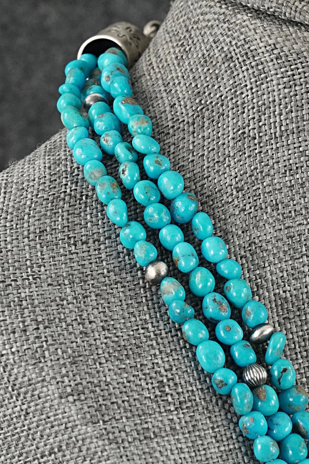 Turquoise & Sterling Silver Necklace - Theresa Skeets