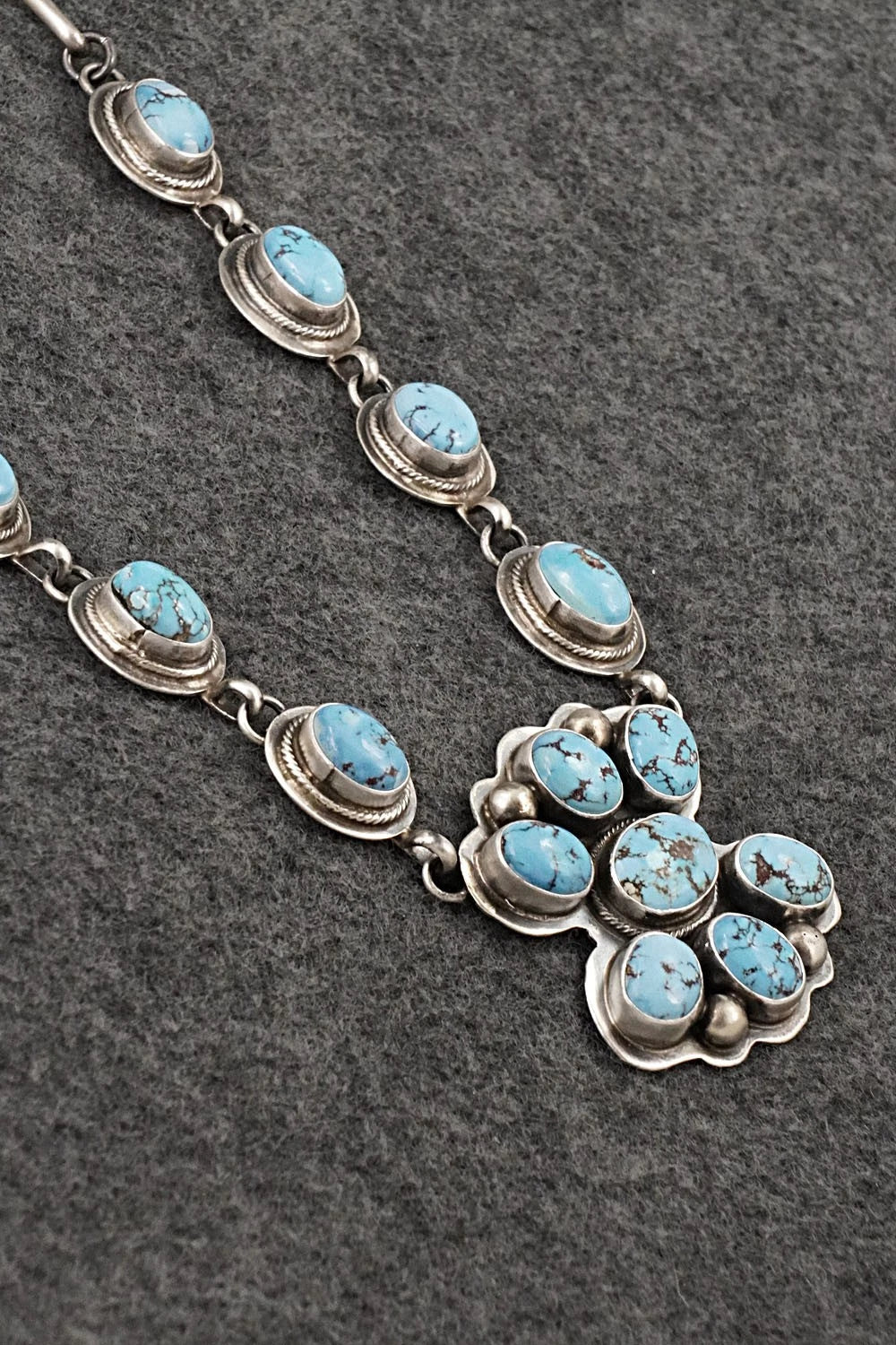 Turquoise & Sterling Silver Necklace and Earrings Set - Kathleen Livingston
