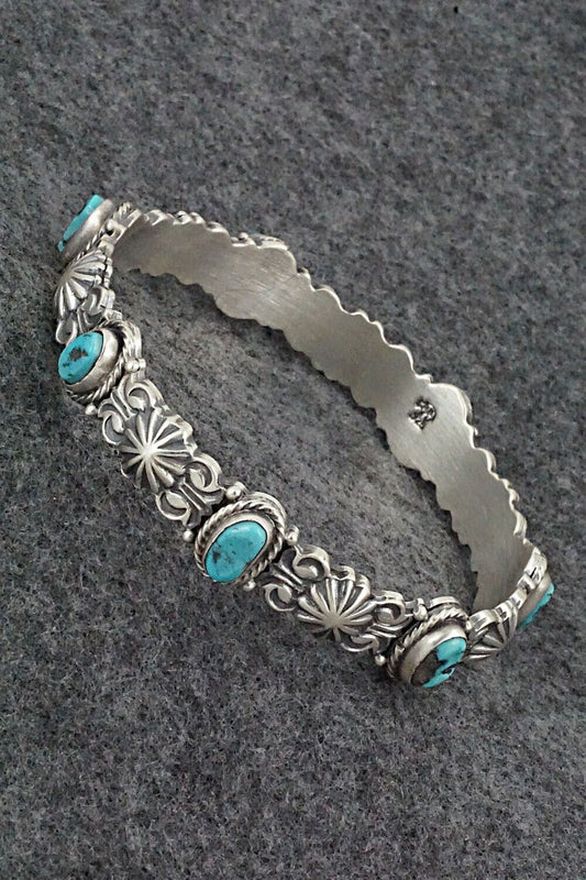 Turquoise & Sterling Silver Bangle Bracelet - Thomas Yazzie