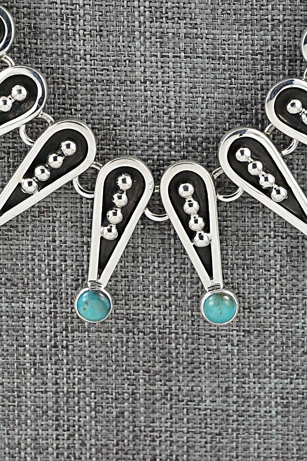 Turquoise & Sterling Silver Necklace & Earrings Set - Jonathan Nez