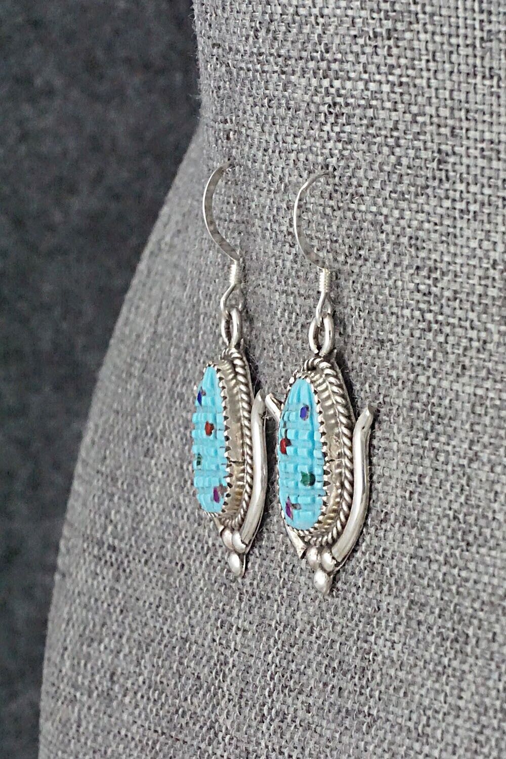 Turquoise & Sterling Silver Earrings - Tracy Bowekaty