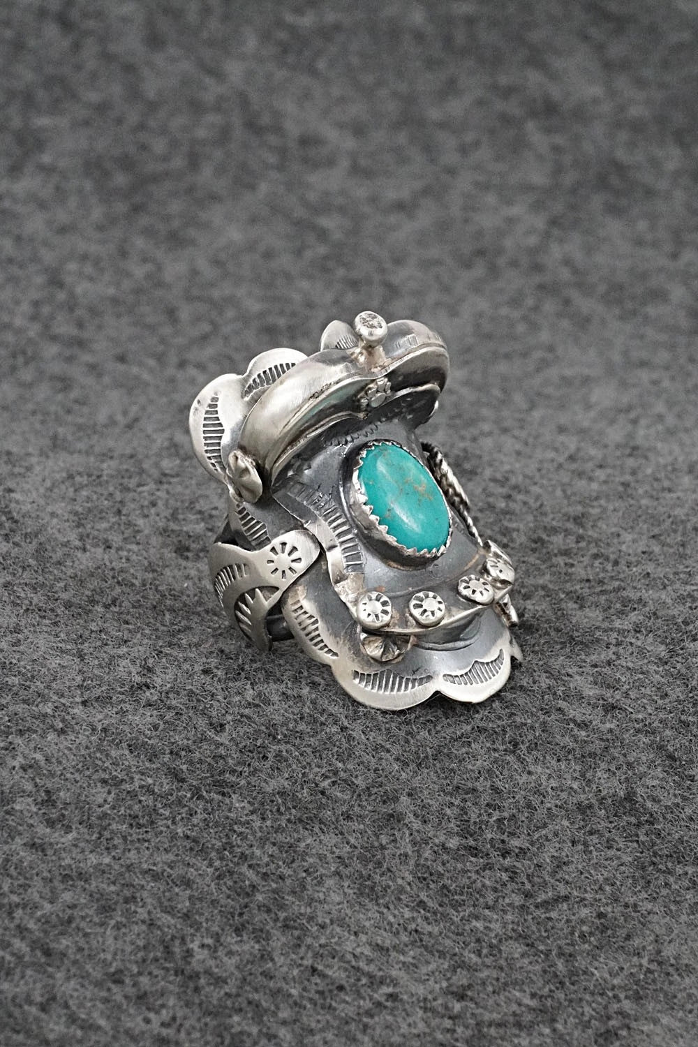 Turquoise & Sterling Silver Ring - Tim Yazzie - Size 10.5